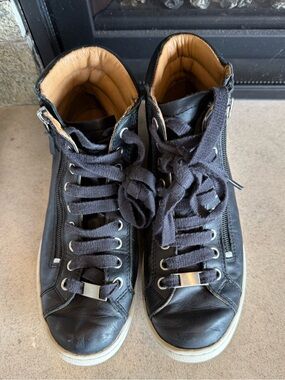 Ugg Black Leather High-Top Sneakers